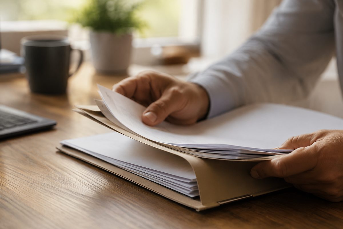Reviewing paperwork
